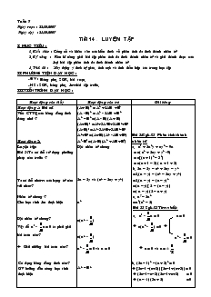 Giáo án Đại số 8 Tiết 14 Luyện Tập
