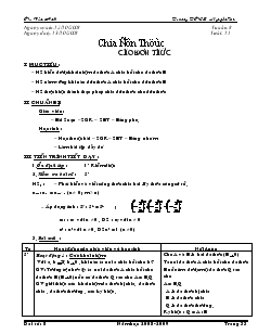 Giáo án Đại số 8 Tiết 15 Chia đơn thức cho đơn thức