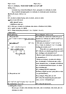 Giáo án Đại số 8 - Tiết 17: Chia đa thức một biến đã sắp xếp