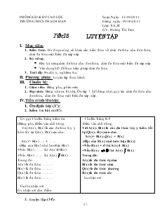 Giáo án Đại số 8 Tiết 18 Luyện Tập