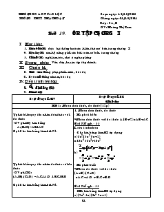 Giáo án Đại số 8 Tiết 19 Ôn tập chương I