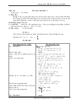 Giáo án Đại số 8 Tiết 20 Ôn tập chương 1
