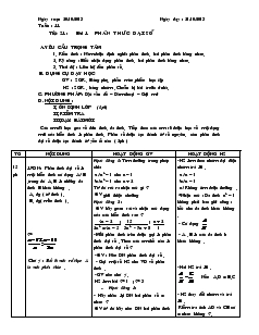 Giáo án Đại số 8 - Tiết 21 - Bài 1: Phân thức đại số