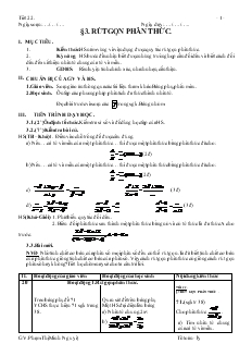 Giáo án Đại số 8 Tiết 22 Bài 3 Rút gọn phân thức