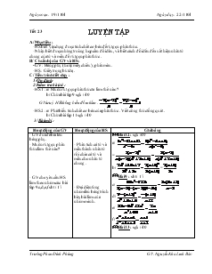 Giáo án Đại số 8 - Tiết 23: Luyện tập