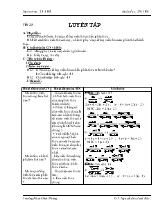 Giáo án Đại số 8 - Tiết 25: Luyện tập