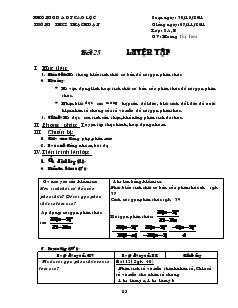 Giáo án Đại số 8 Tiết 25 Luyện Tập