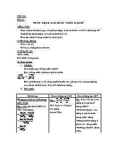 Giáo án Đại số 8 Tiết 26 Bài 5 Phép cộng các phân thức đại số