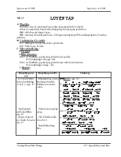 Giáo án Đại số 8 - Tiết 27: Luyện tập