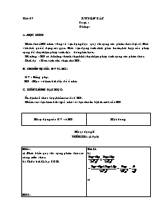 Giáo án Đại số 8 - Tiết 29, 30