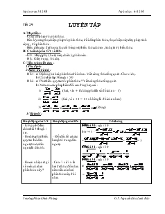 Giáo án Đại số 8 - Tiết 29: Luyện tập