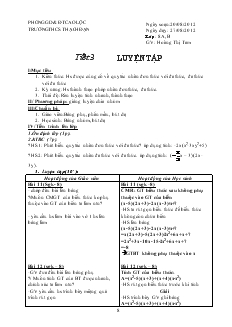 Giáo án Đại số 8 Tiết 3 Luyện Tập