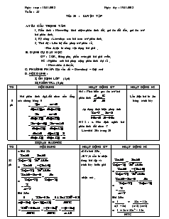 Giáo án Đại số 8 - Tiết 30: Luyện tập