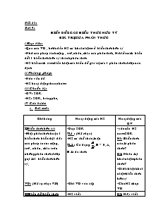 Giáo án Đại số 8 Tiết 32 Bài 9 Biến đổi các biểu thức hữu tỷ giá trị của phân thức