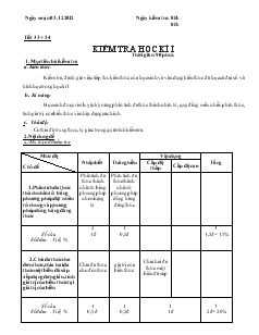 Giáo án Đại số 8 Tiết 33, 34 Kiểm tra học kì I