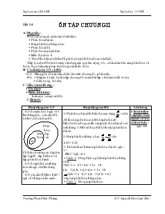 Giáo án Đại số 8 - Tiết 34: Ôn tập chương II