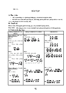 Giáo án Đại số 8 Tiết 35 Bài tập