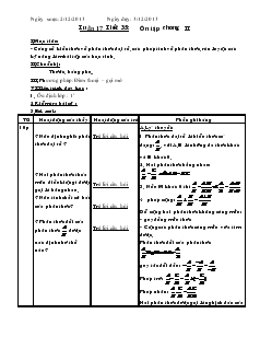 Giáo án Đại số 8 - Tiết 35: Ôn tập chương II