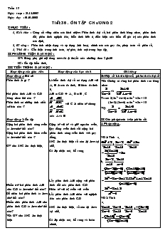 Giáo án Đại số 8 Tiết 36 Ôn tập chương 2