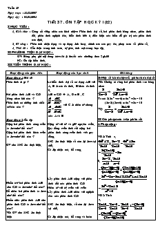 Giáo án Đại số 8 Tiết 37 Ôn tập học kỳ I (tiết 2)
