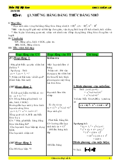 Giáo án Đại số 8 Tiết 4 Bài 3 Những hằng đẳng thức đáng nhớ