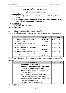 Giáo án Đại số 8 Tiết 40 Kiểm tra học kỳ I (kết hợp với tiết 32 hình học)