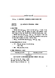 Giáo án Đại số 8 Tiết 40 Mở đầu về phương trình