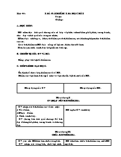 Giáo án Đại số 8 - Tiết 40: Trả bài kiểm tra học kì I