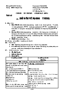 Giáo án Đại số 8 Tiết 41 Mở đầu về phương trình