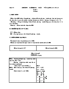 Giáo án Đại số 8 - Tiết 43, 44