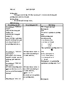 Giáo án Đại số 8 Tiết 43 Luyện Tập