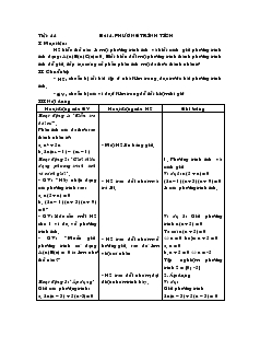 Giáo án Đại số 8 Tiết 44 Bài 4 Phương trình tích
