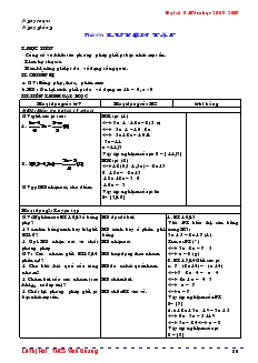 Giáo án Đại số 8 - Tiết 44 đến tiết 70