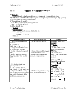 Giáo án Đại số 8 - Tiết 44: Phương trình tích