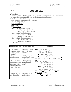 Giáo án Đại số 8 - Tiết 45: Luyện tập