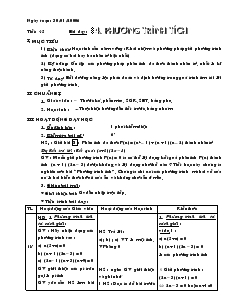 Giáo án Đại số 8 Tiết 45 Phương trình tích