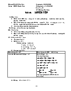 Giáo án Đại số 8 Tiết 46 Luyện Tập