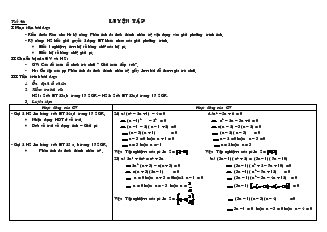Giáo án Đại số 8 Tiết 46 Luyện Tập