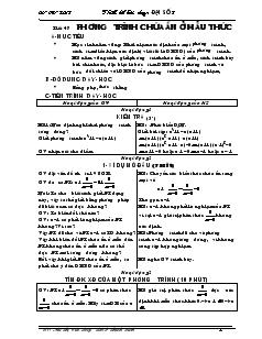 Giáo án Đại số 8 Tiết 47 Phương trình chứa ẩn ở mẫu thức