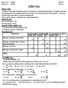 Giáo án Đại số 8 Tiết 49 Tuần 24 Kiểm Tra