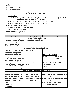 Giáo án Đại số 8 Tiết 5 Luyện Tập