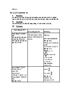 Giáo án Đại số 8 Tiết 64 Ôn tập chương IV