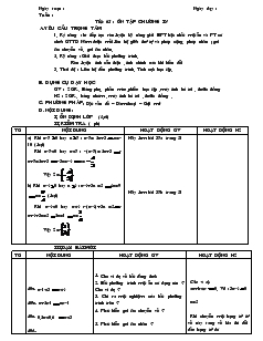 Giáo án Đại số 8 - Tiết 65: Ôn tập chương IV