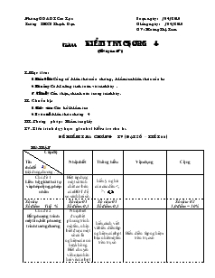 Giáo án Đại số 8 Tiết 66 Kiểm tra chương 4