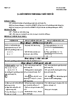 Giáo án Đại số 8 Tiết 67 Bất phương trình bậc nhất một ẩn