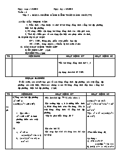 Giáo án Đại số 8 - Tiết 7 - Bài 5: Những hằng đẳng thức đánh nhớ (tiếp)