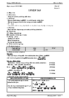 Giáo án Đại số 8 - Trường THCS Bắc Sơn - Tiết 27, 28