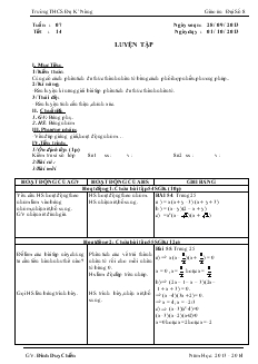 Giáo án Đại số 8 - Trường THCS ĐạK’ Nông - Tiết 14: Luyện tập