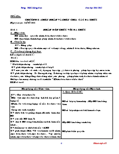 Giáo án Đại số 8 Trường THCS Hồng Nam Năm học 2011-2012