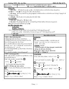 Giáo án Đại số 8 Trường THCS Mẹ của Mau